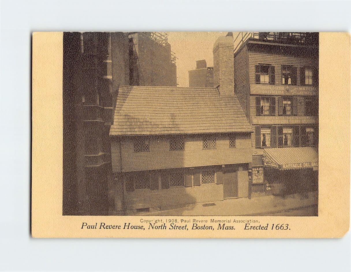 Postcard Paul Revere House, North Street, Boston, Massachusetts, USA