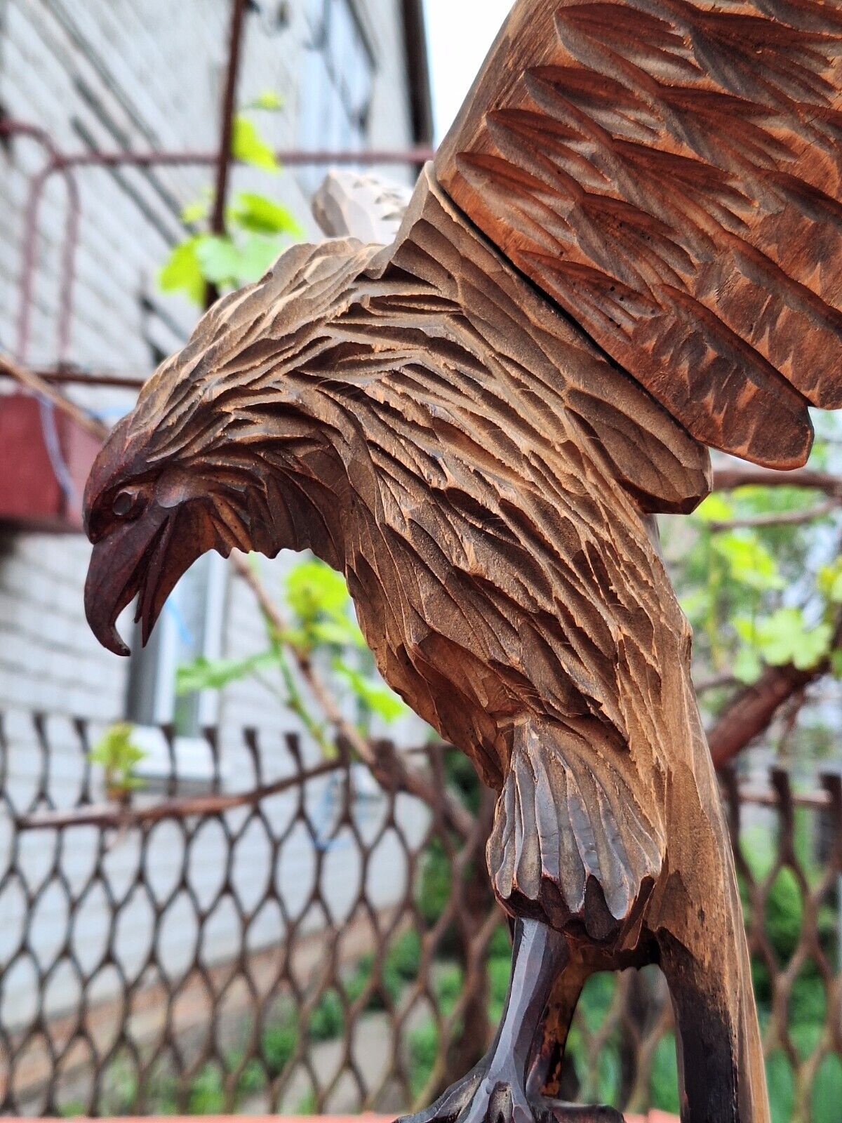  ORIGINAL Eagle Vintage Sculpture USSR Hand carved Home decor1950 Wooden figurin