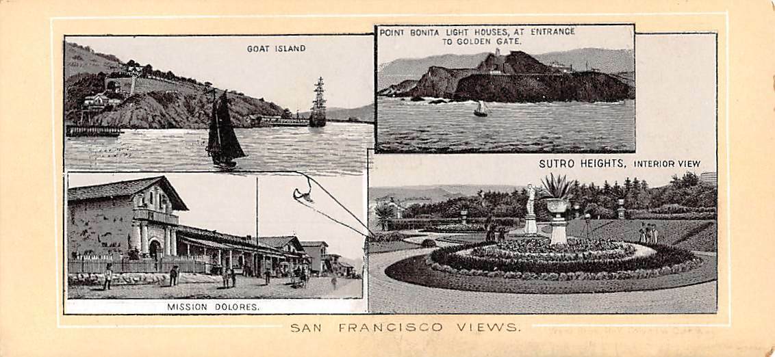 PLATT & WASHBURN OIL CO OF NYC ADV TRADE CARD WITH SAN FRANCISCO VIEWS 1880s