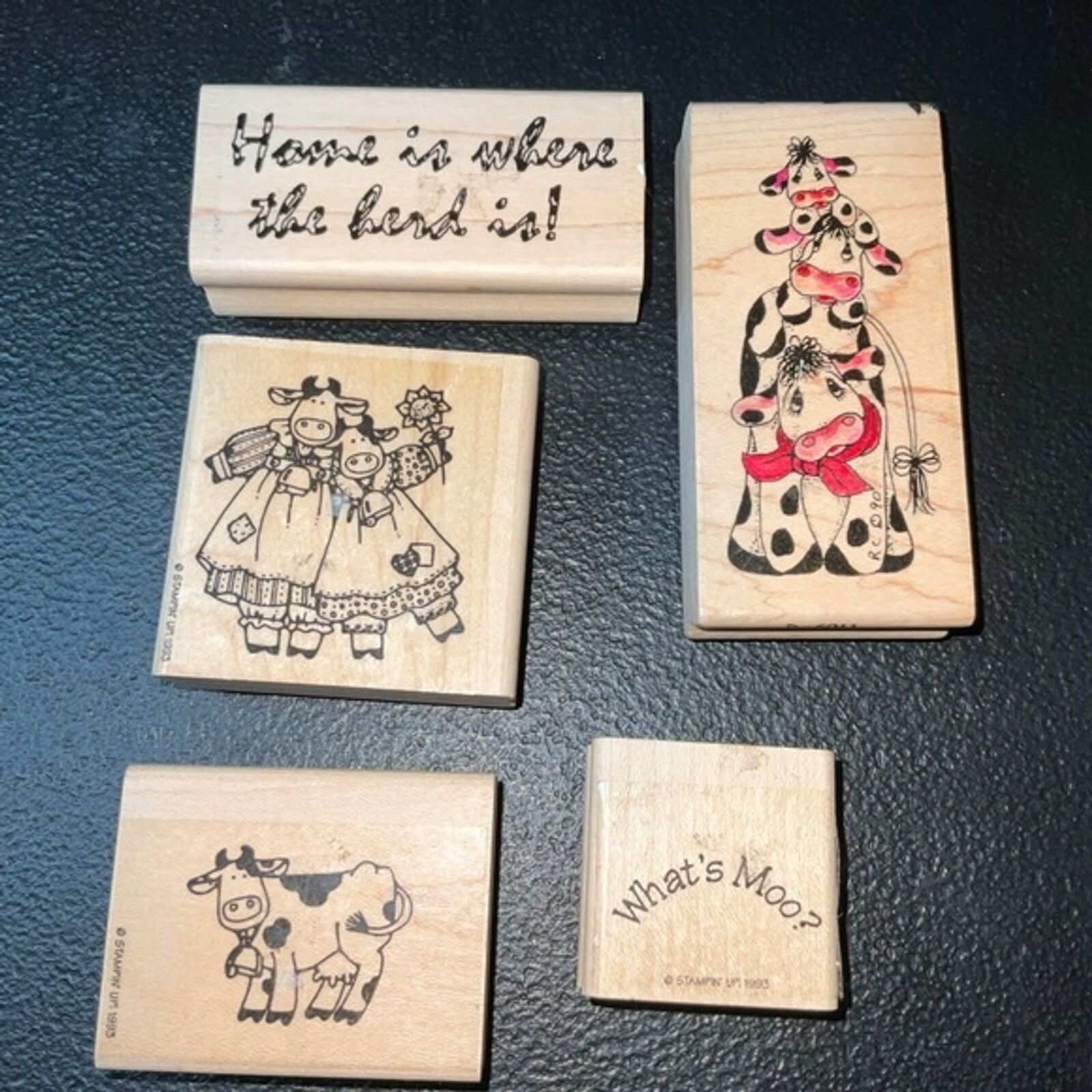 Cows Rubber Stamps Stampin\' Up Wood Mounted Moo Cow