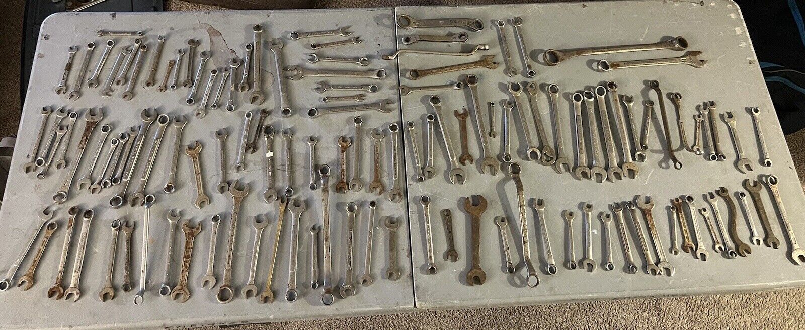 Huge Lot Of 120 Combination  Wrenches Vintage-Modern Craftsmen