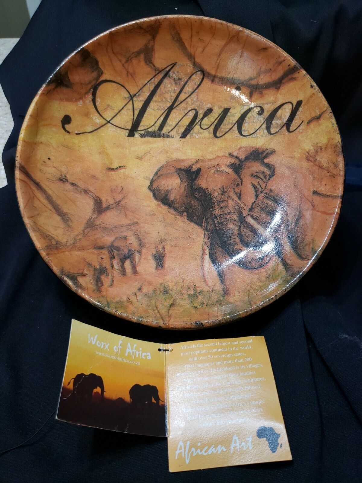 Worx Of Africa Bowl unique hand made. Rare. Tag included. South African Art