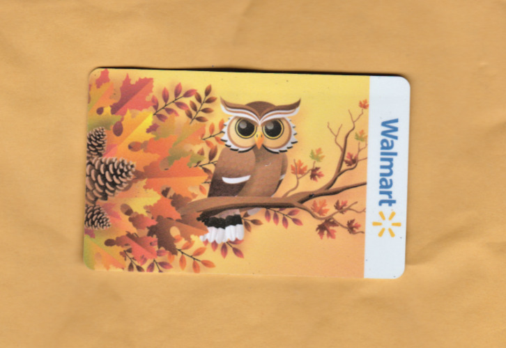 Collectible Walmart Gift Card - Fall Colors Tree Owl - No Cash Value - FD-106441