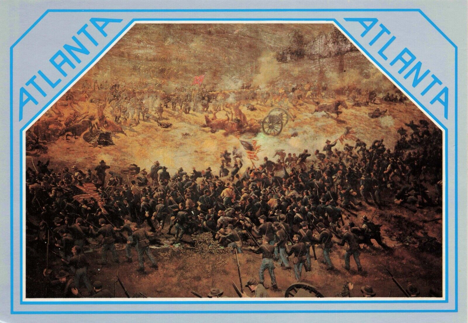 Battle of Atlanta Cyclorama Painting Vintage Art Postcard Unposted