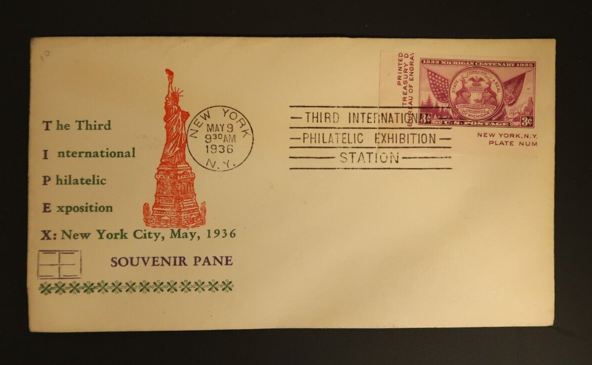 c. 1936 Third International Philatelic Exposition New York City Vintage Envelope