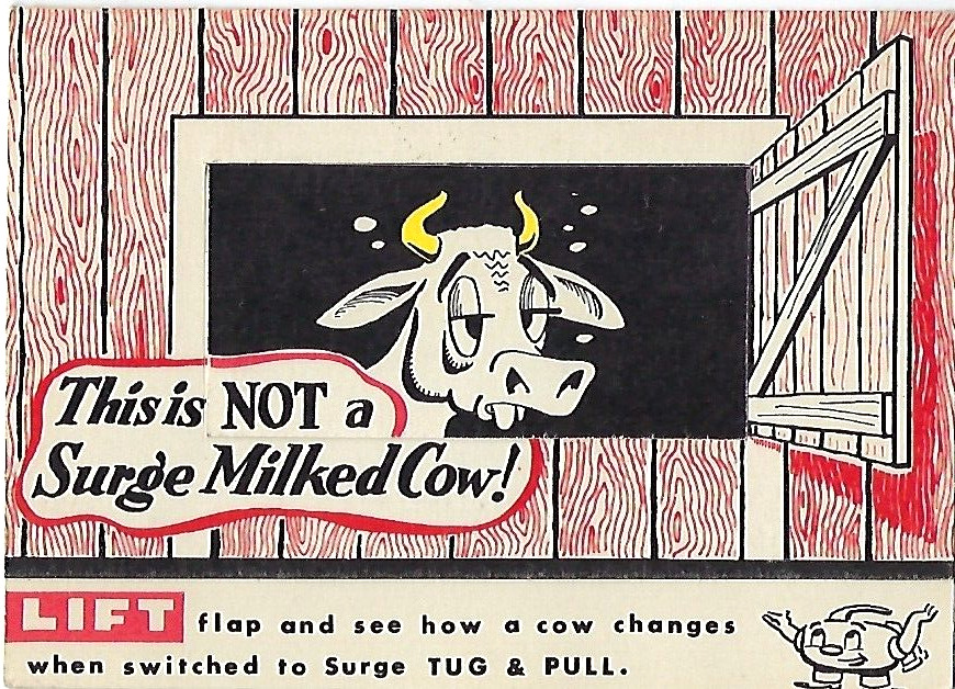 Vintage Surge Milker Flip Out Ad Babson Bros Dealer Dairy Farm Cow Advertising