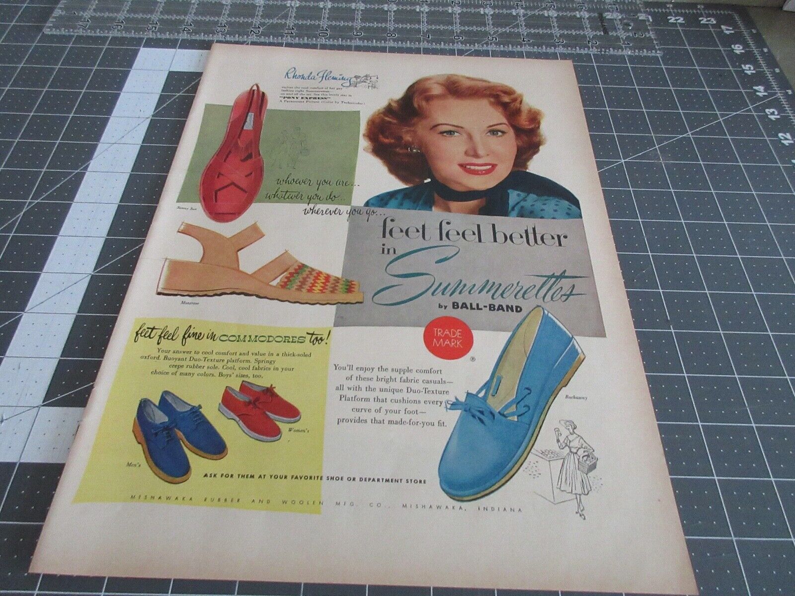SUMMERETTES by BALL BAND shoes - Rhonda Fleming, Print Ad