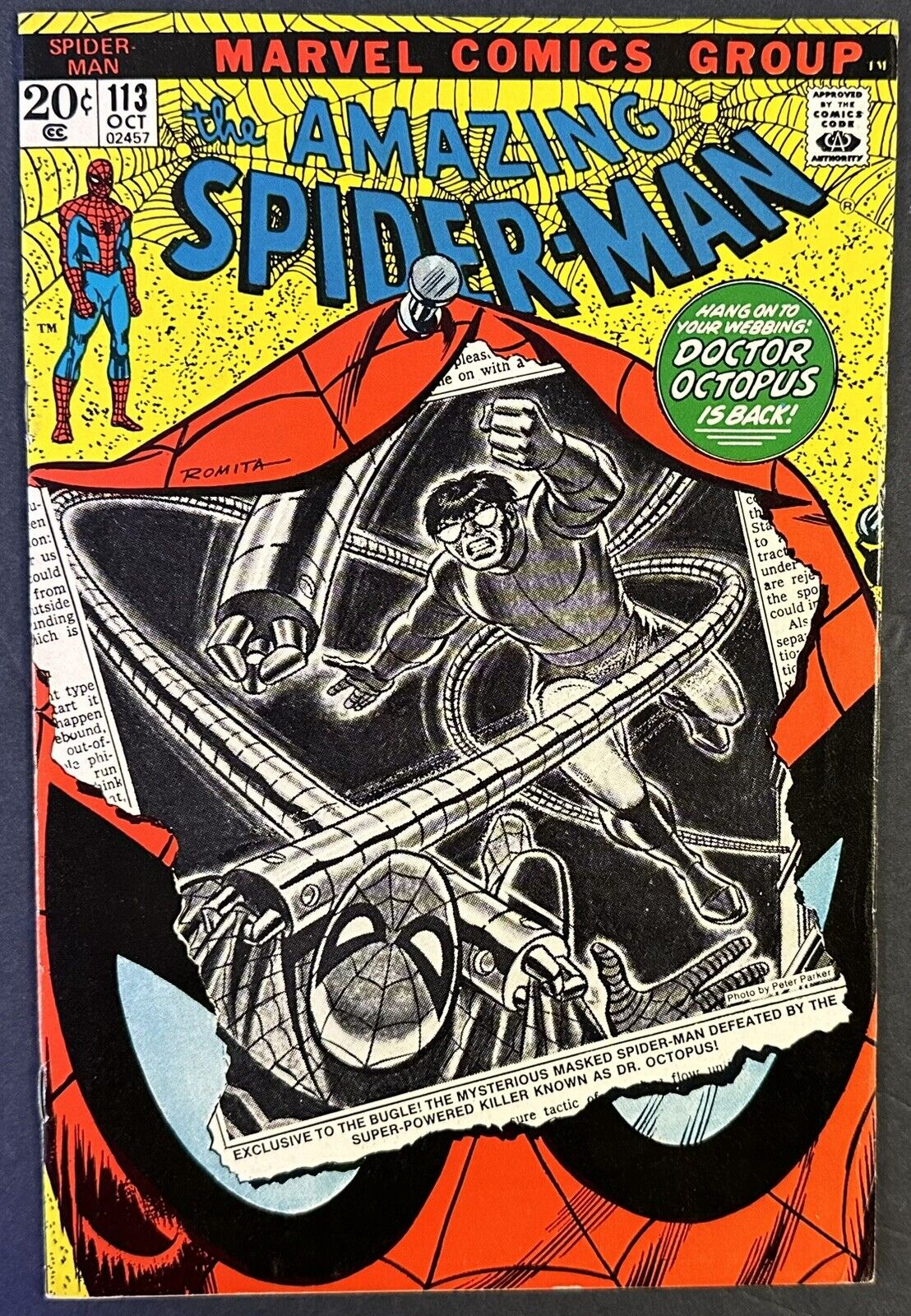 THE AMAZING SPIDER-MAN #113 (MARVEL,1972) 1ST HAMMERHEAD APPEARANCE BRONZE AGE ~