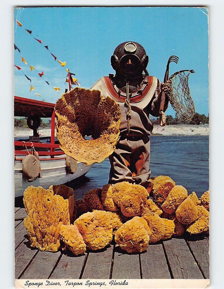Postcard Sponge Diver, Tarpon Springs, Florida