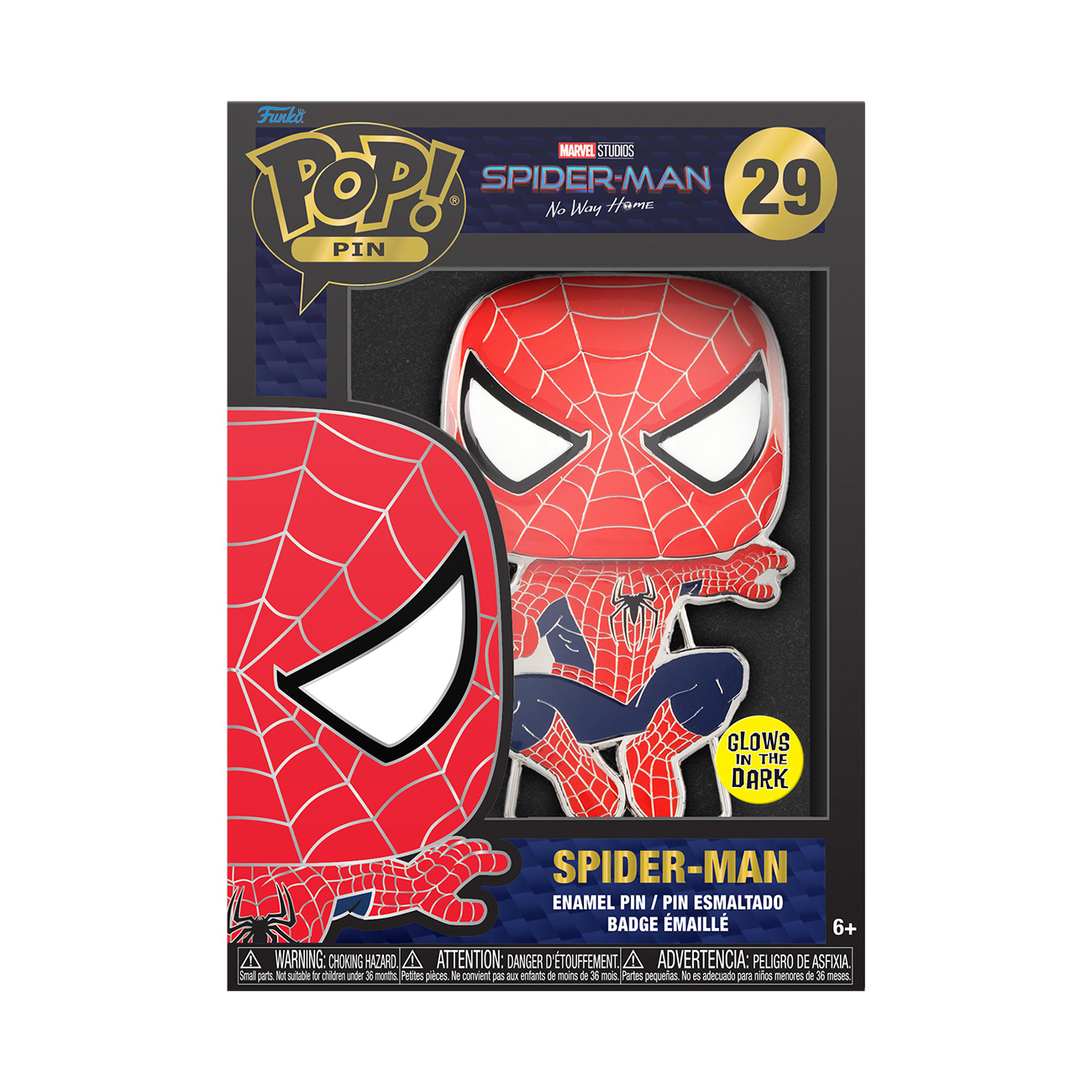 Funko Pop Pin Spider-Man No Way Home TOBEY MAGUIRE #29 GITD Large Enamel