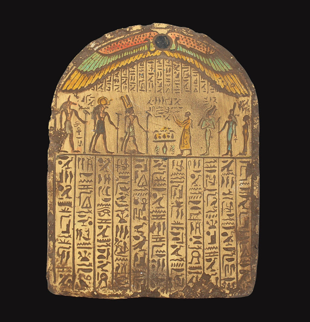 RARE PHARAONIC ANCIENT EGYPTIAN ANTIQUE BOOK Of DEAD ANUBIS Stella Stela EGYCOM