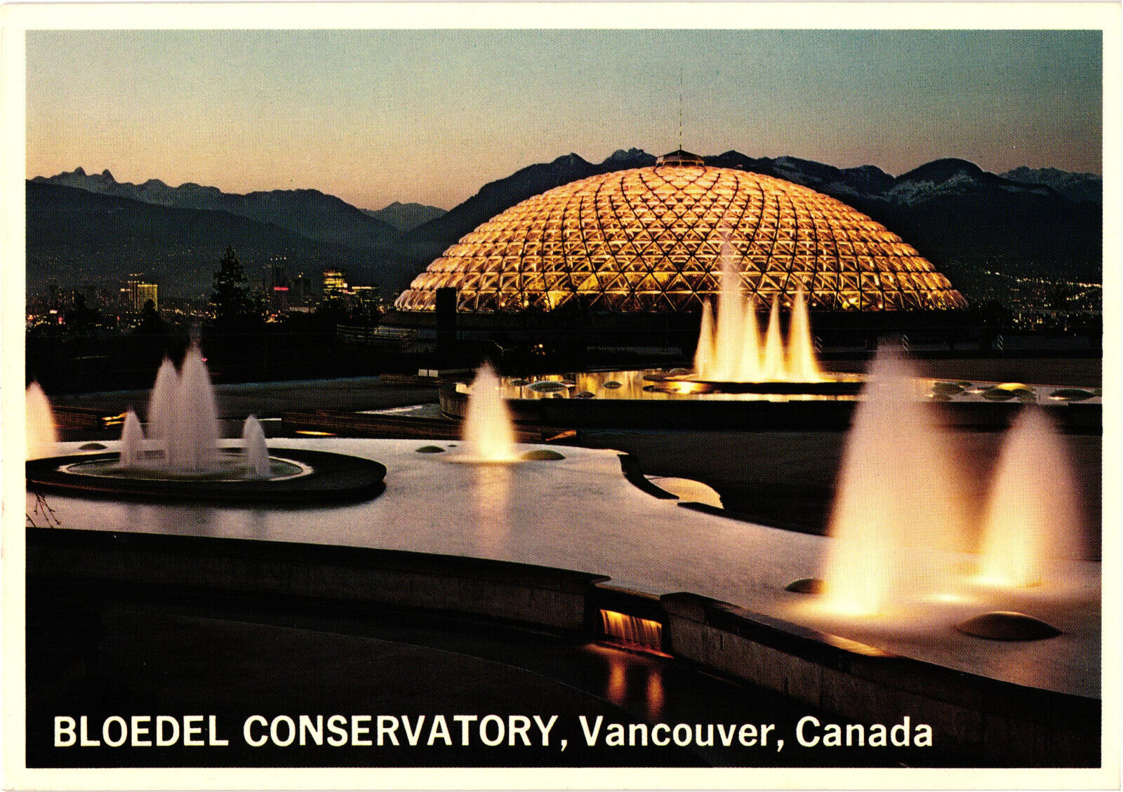 Bloedel Conservatory, Vancouver, Canada Evening View Postcard Unposted