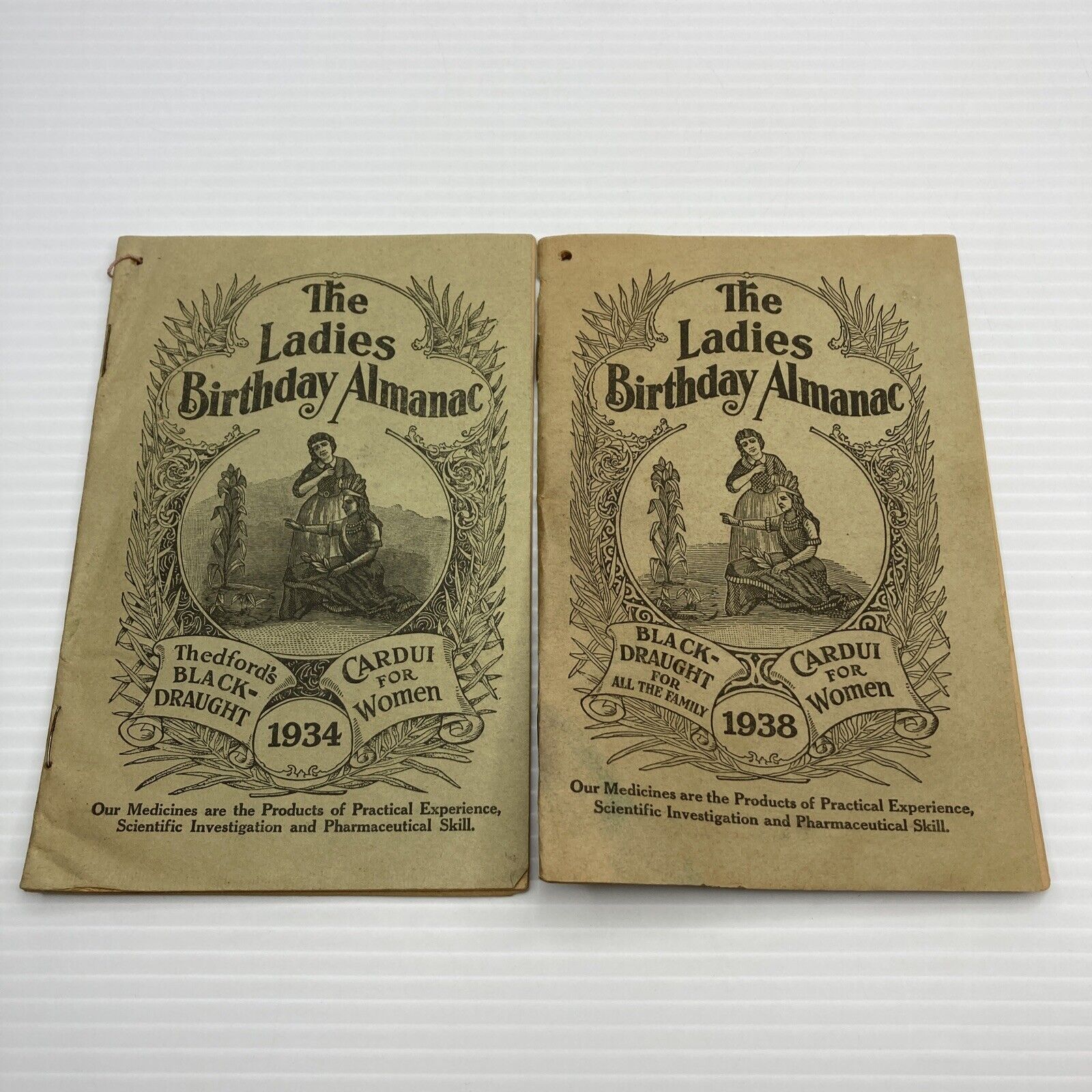 The Ladies Birthday Almanac 1934 & 1938 Cardui Vintage Medicine Advertisement