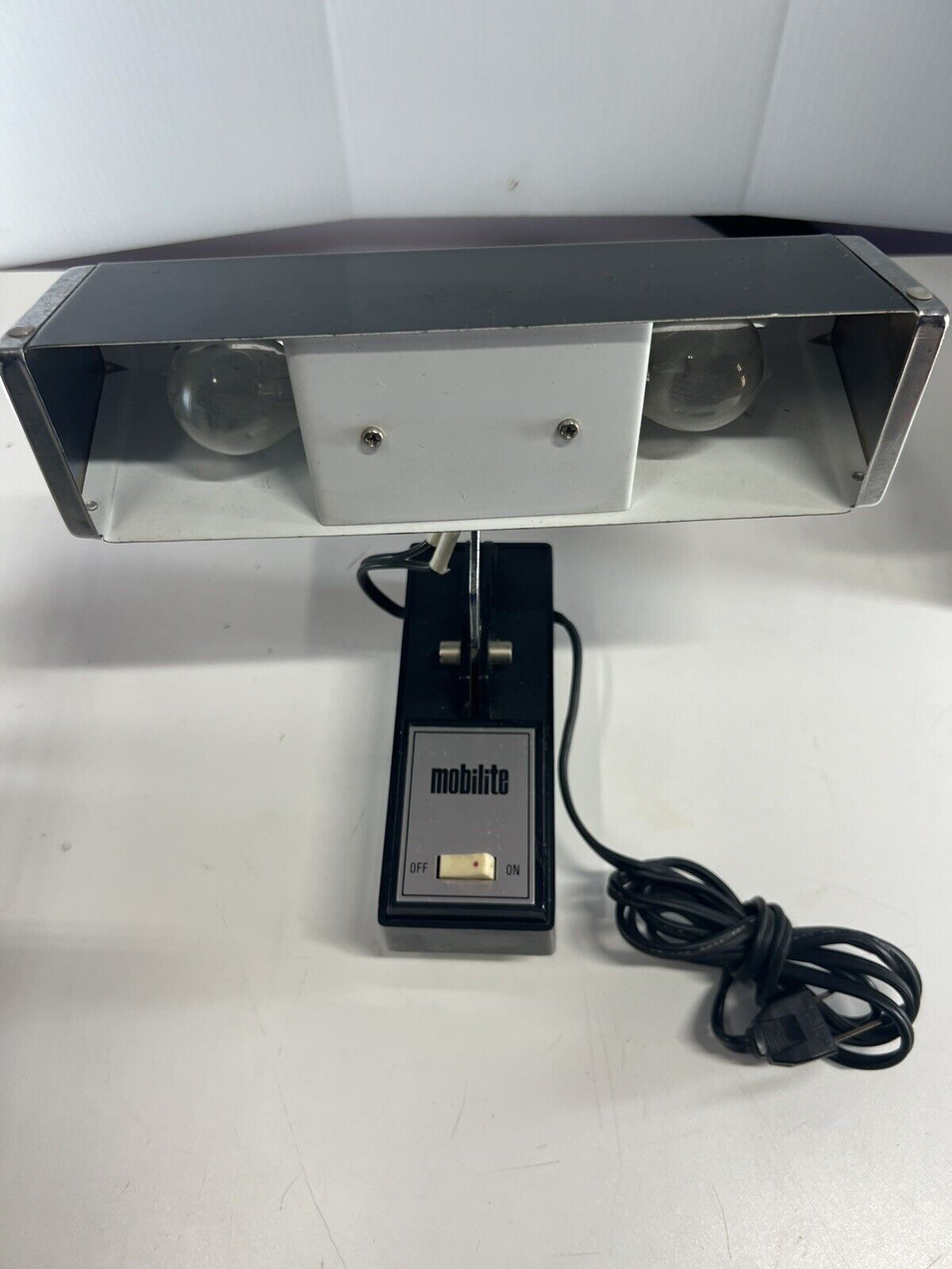 VTG Mid-Century Mobilite Headboard Reading Lamp - 2 bulb Adjustable Black Clamp