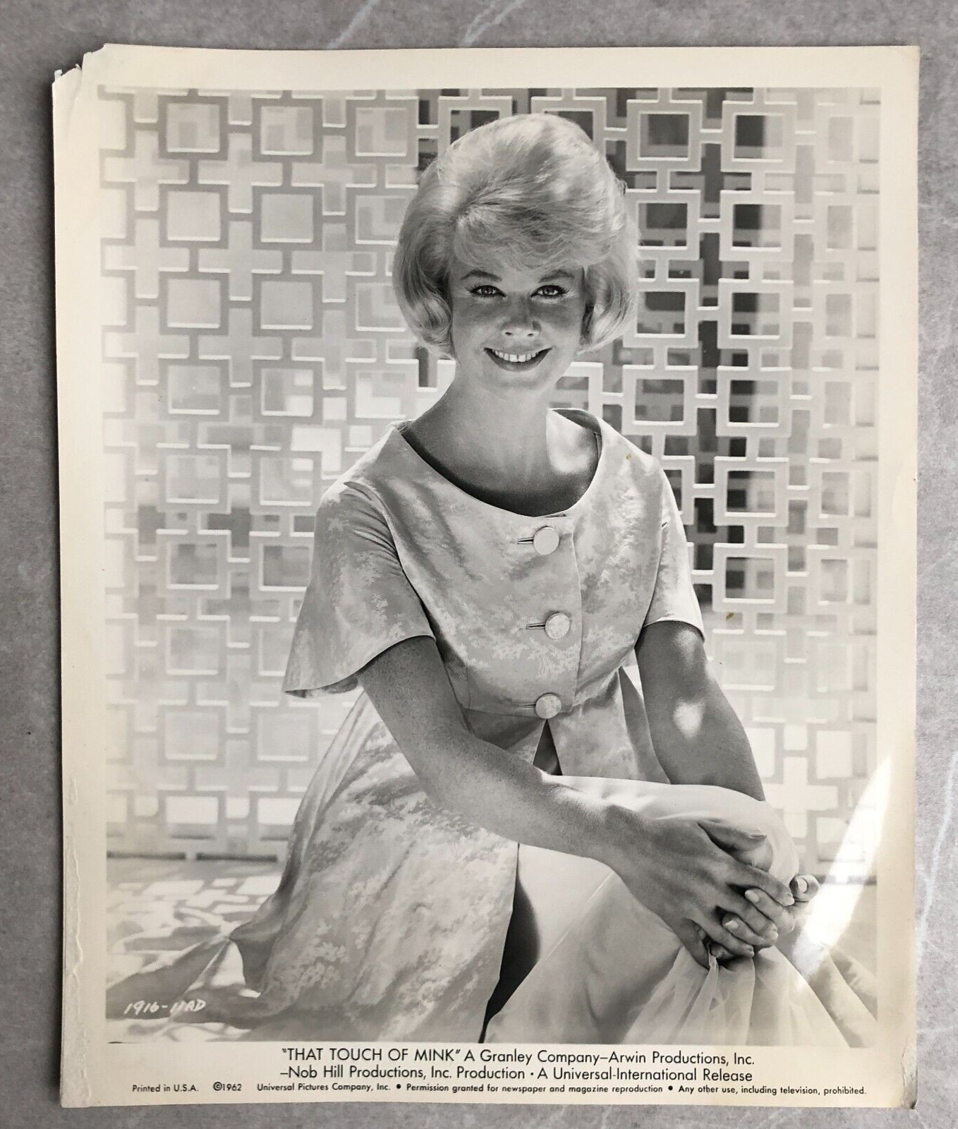 Doris Day Hollywood Beauty That Touch Of Mink Vintage Photograph Photo  1962