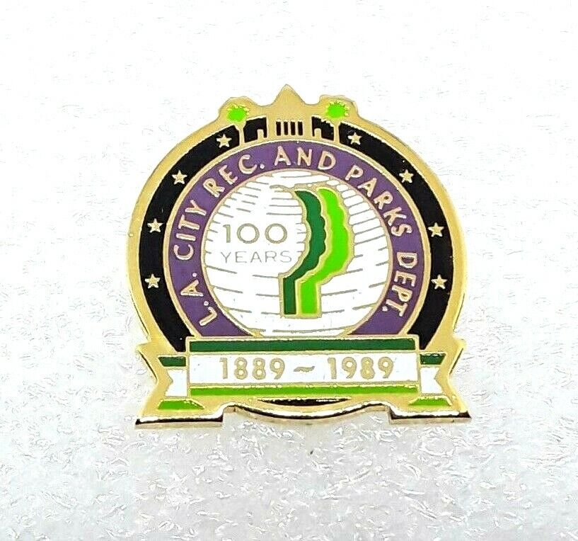 L.A. City Rec. and Parks Dept. Collector Lapel Pin - 100 Years 1889-1989