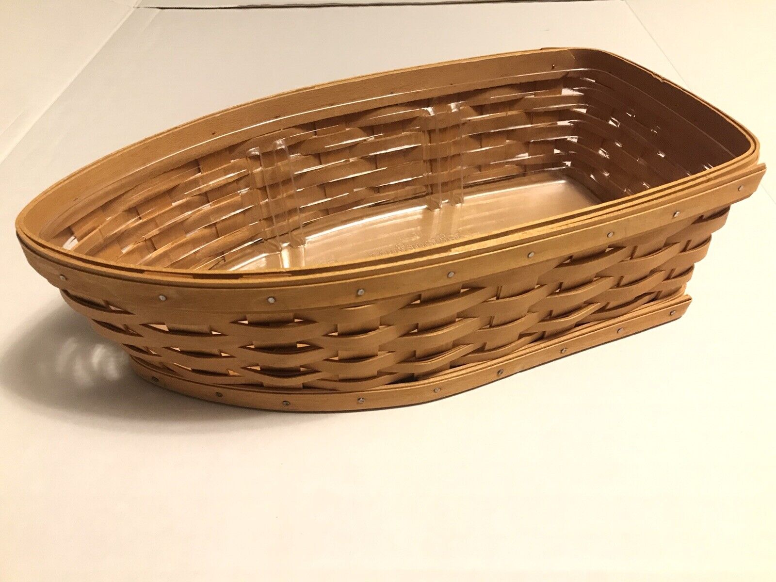 2002 Longaberger Row Your Boat Basket With Longaberger  Protective Liner  