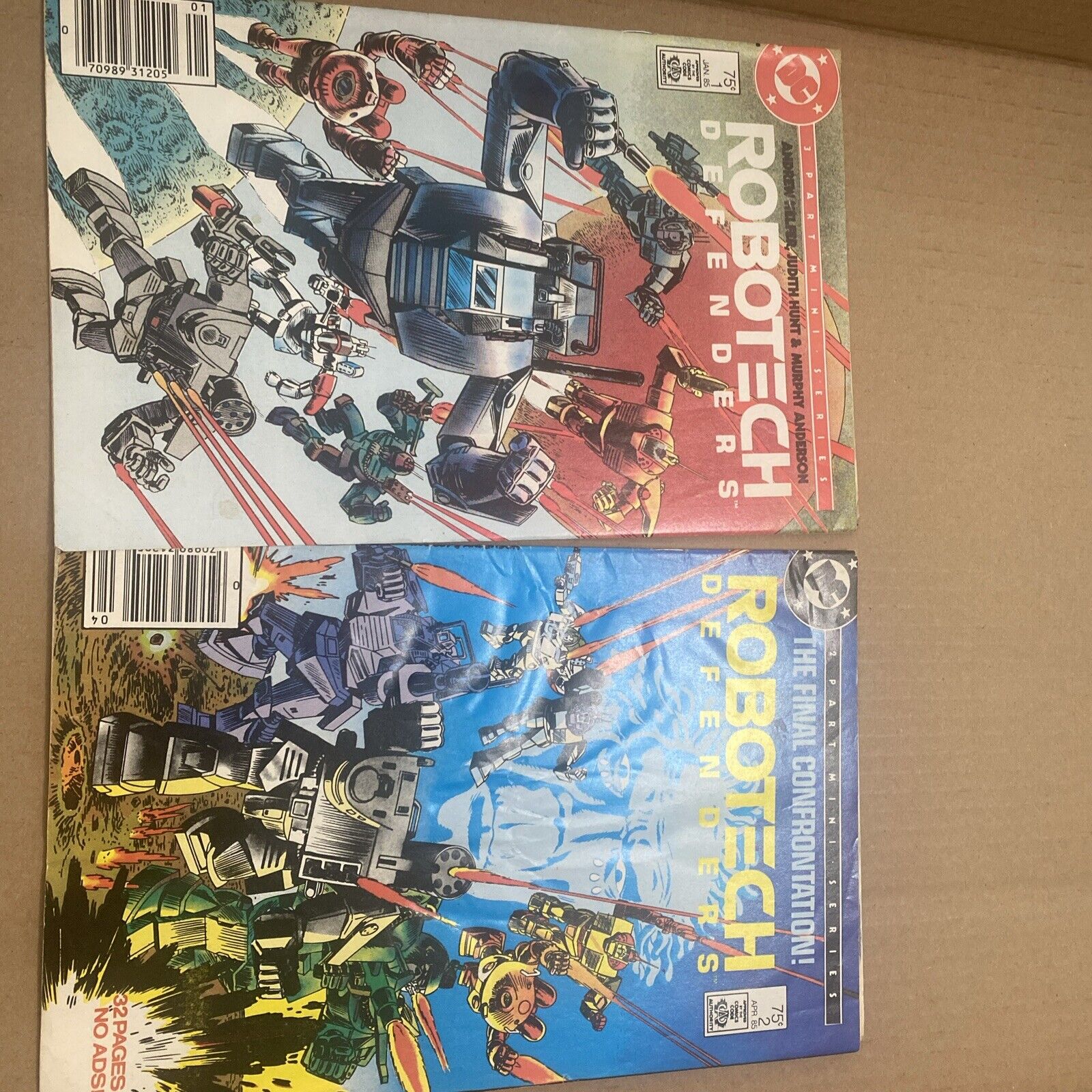 Robotech Defenders #1 & #2 - Newsstand Edition DC Comics 1985 White Pages