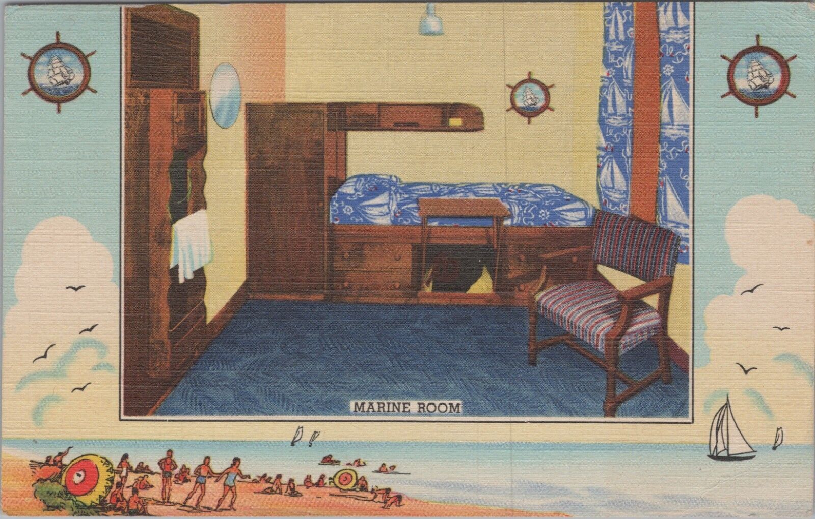 c1930s Postcard Chicago, Illinois IL~Y.M.C.A. Hotel  Marine  Room 4727.4