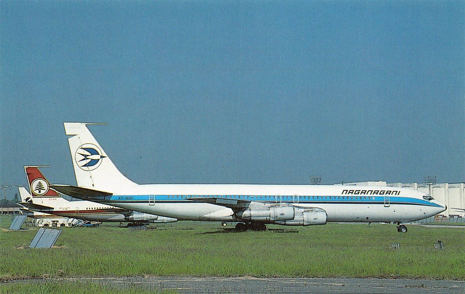 Airline Postcards    NAGANAGANI  COMPAGNIE  NATIONALE  Boeing 707-328C  XT-BBF