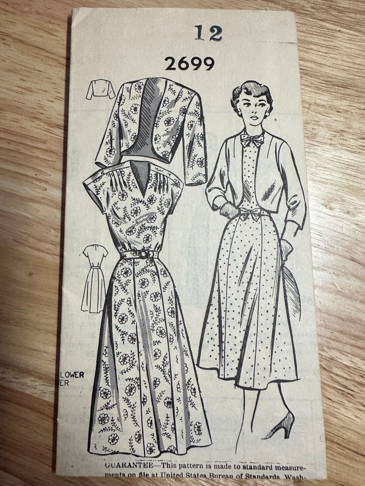 Vintage 2699 Fashion Service Pattern Dress Jacket 1930\'s Size 12