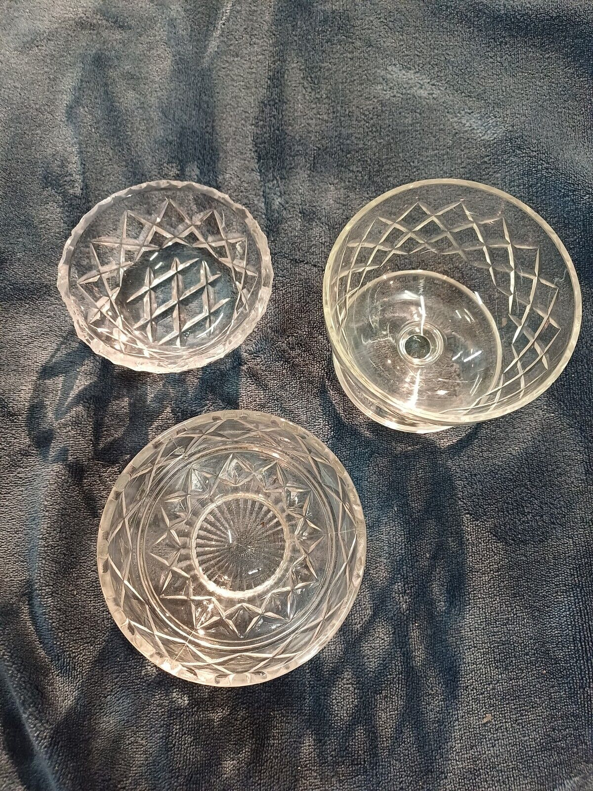 3 ASSORTED VINTAGE WATERFORD / BOHEMIAN CRYSTAL BOWLS