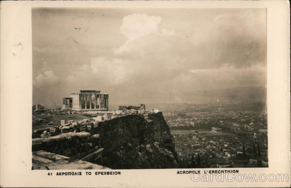 Greece RPPC Athens Acropolis L\'Erechthion Real Photo Post Card Vintage