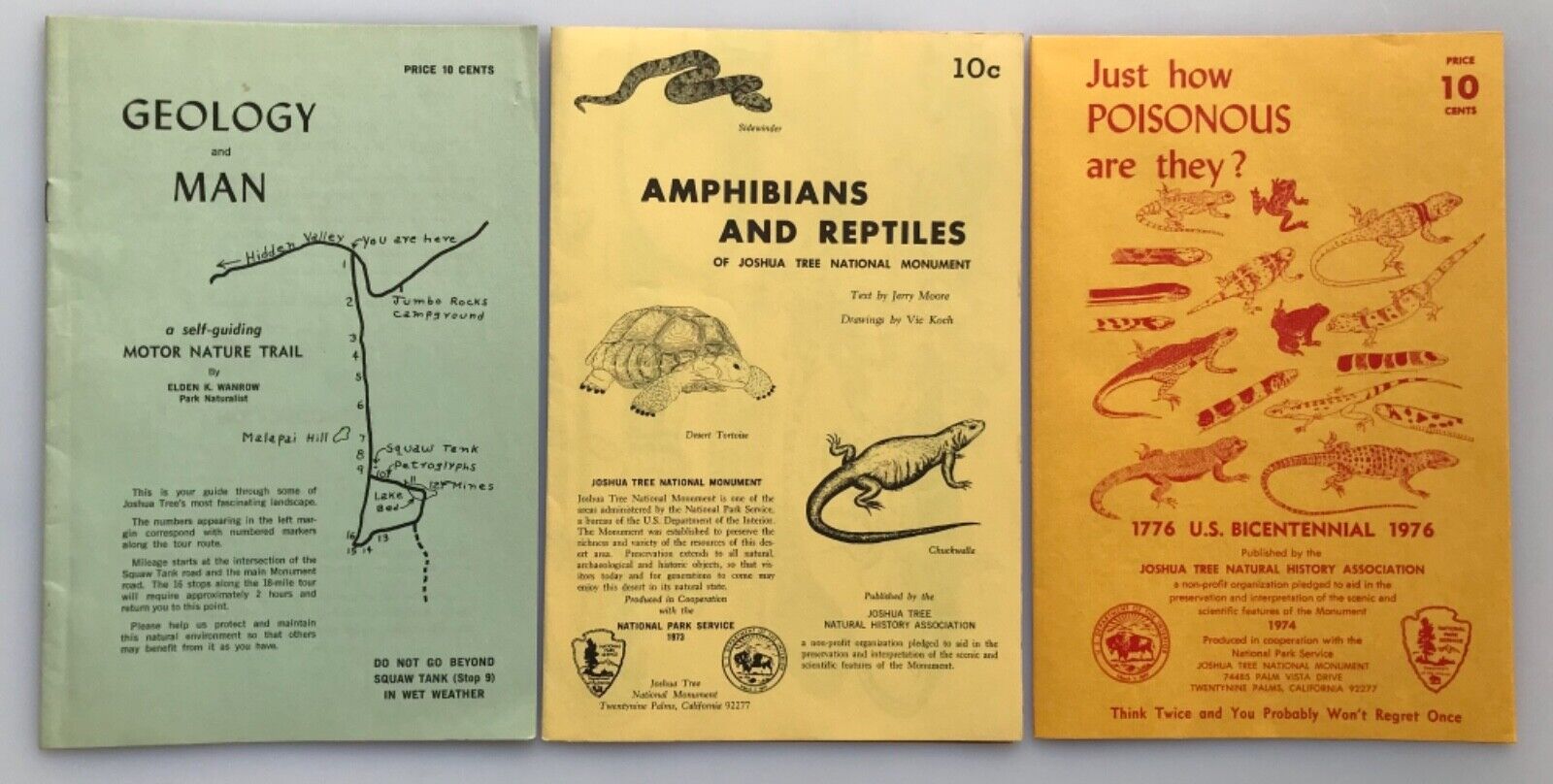 VTG Joshua Tree National Monument Poisonous Amphibians Reptiles Geology Booklets