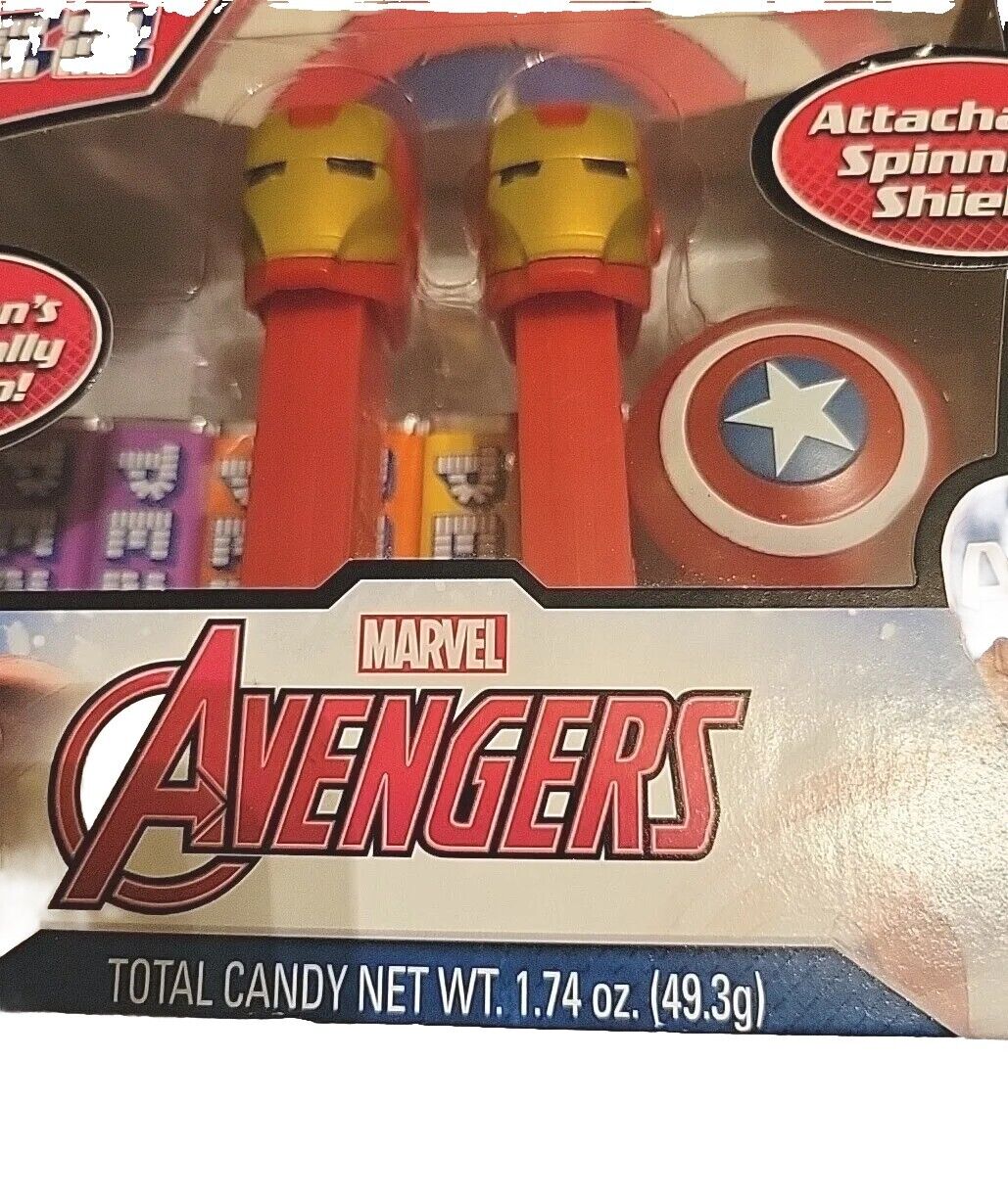 RARE Marvel Avengers PEZ FACTORY ERROR Two Iron Men In Package.  Never Opened 
