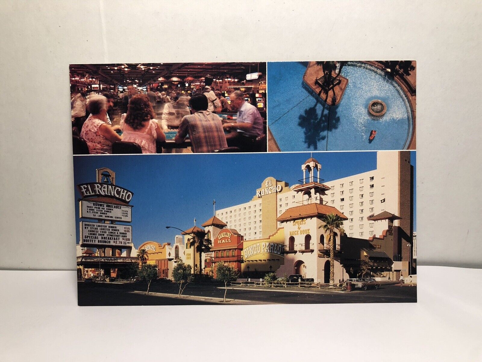 Vintage Postcard Greetings From Las Vegas El Rancho Hotel  Tower and Casino