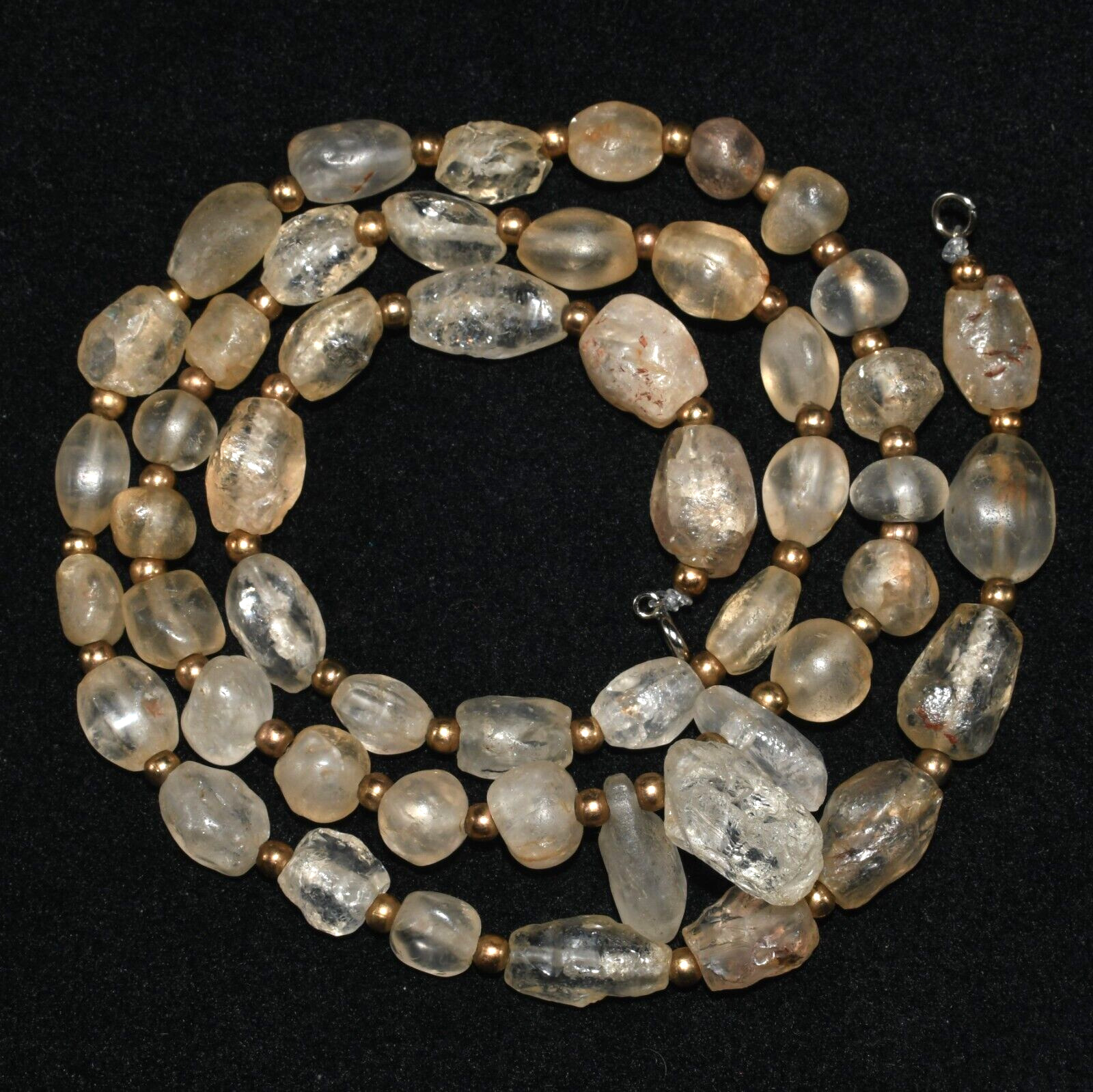 Genuine Ancient Big Roman Crystal Beads Necklace Circa 1st - 2nd Century AD