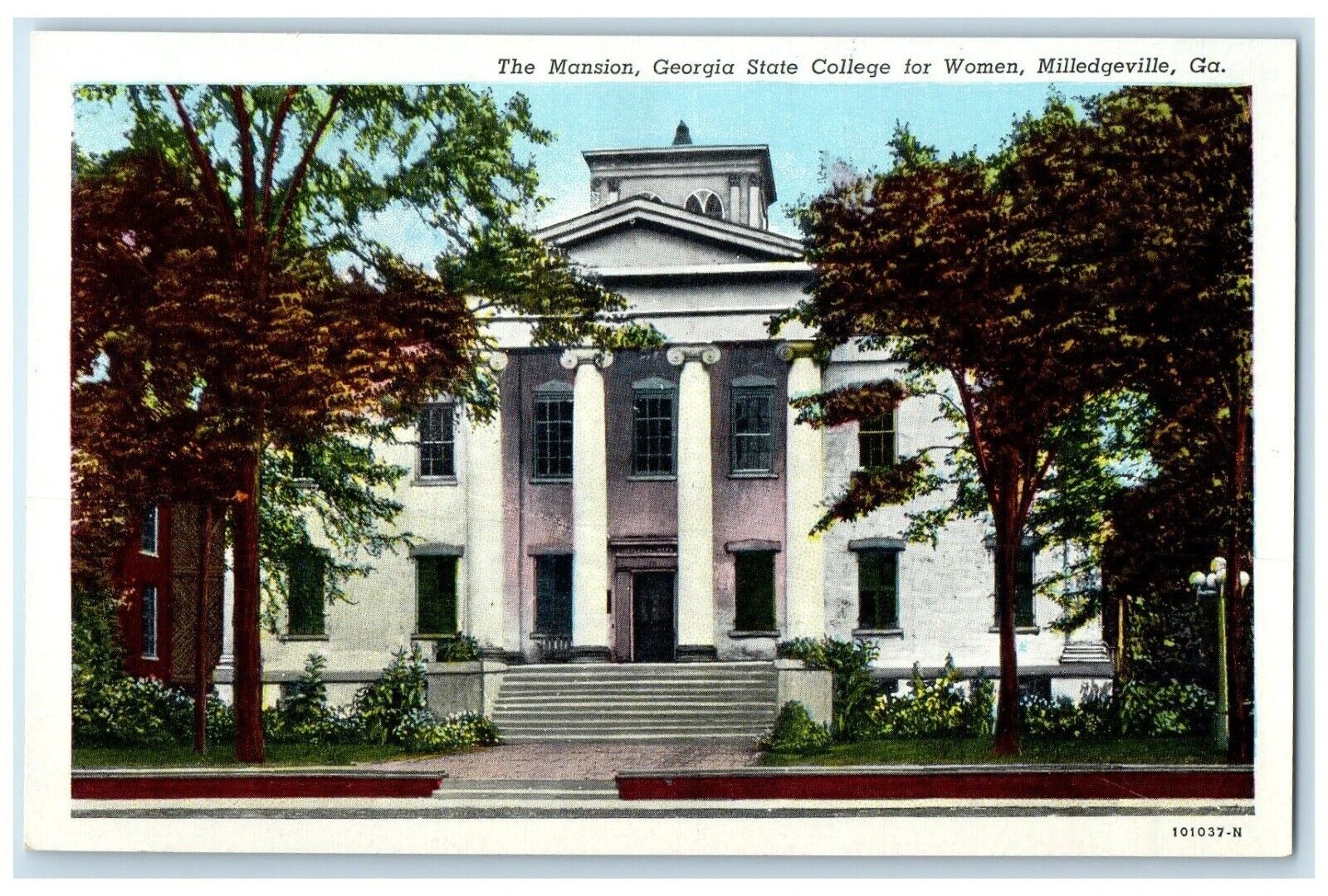c1940 Mansion Georgia State College Women Milledgeville Georgia Vintage Postcard