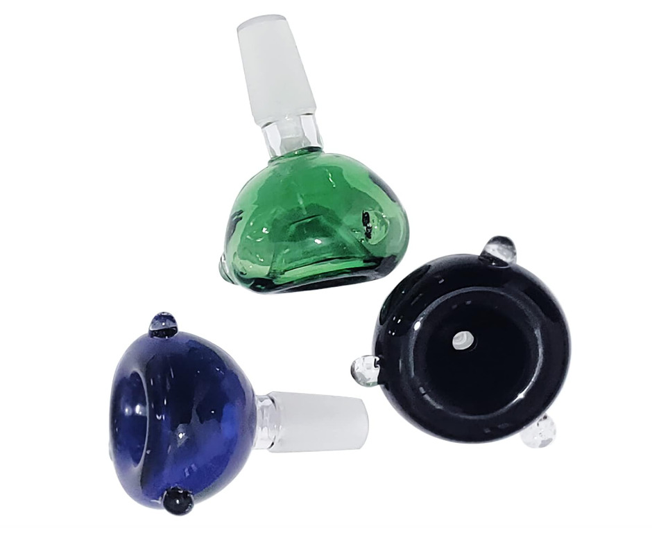 3PCS Colored 14mm Male Glass Bowl For Water Pipe Hookah Bong Replacement Head