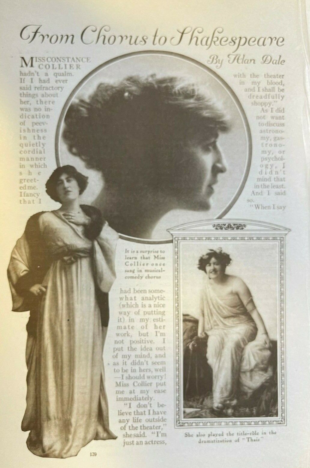 1914 Actress Constance Collier illustrated
