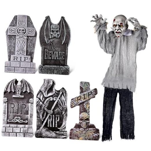  Halloween Zombie Groundbreaker Decoration Set Include 1PCS Scary Skeleton 