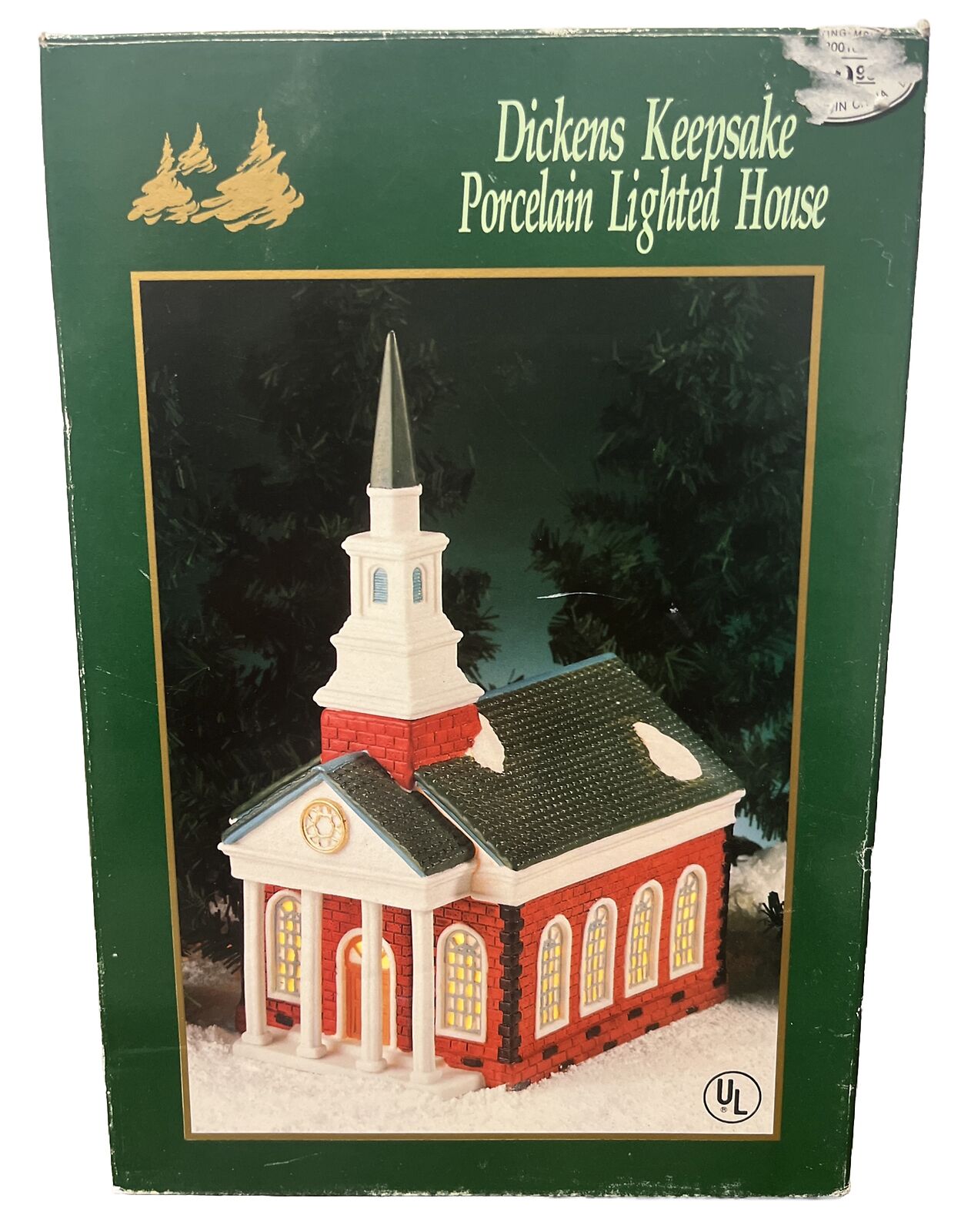 Dickens Keepsake Porcelain Lighted Christmas Village Church House O’Well Novelty