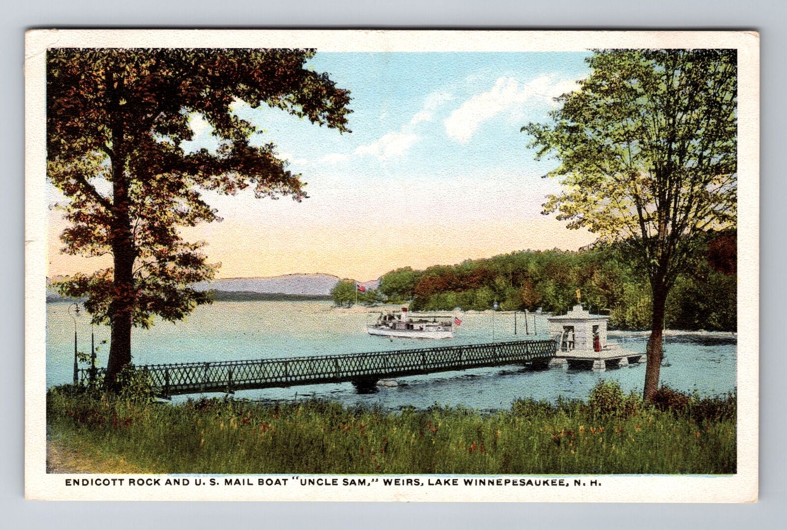 Lake Winnipesaukee NH-New Hampshire, Endicott Rock, c1914 Vintage Postcard