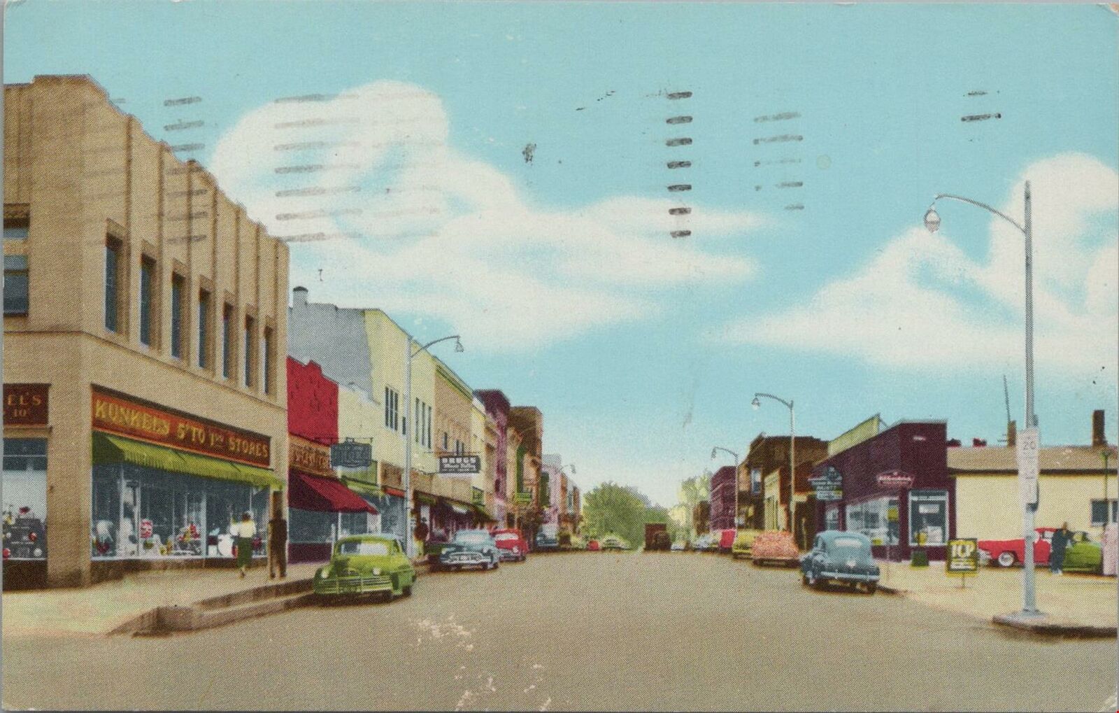 Postcard Walnut Street Watseka IL 1963