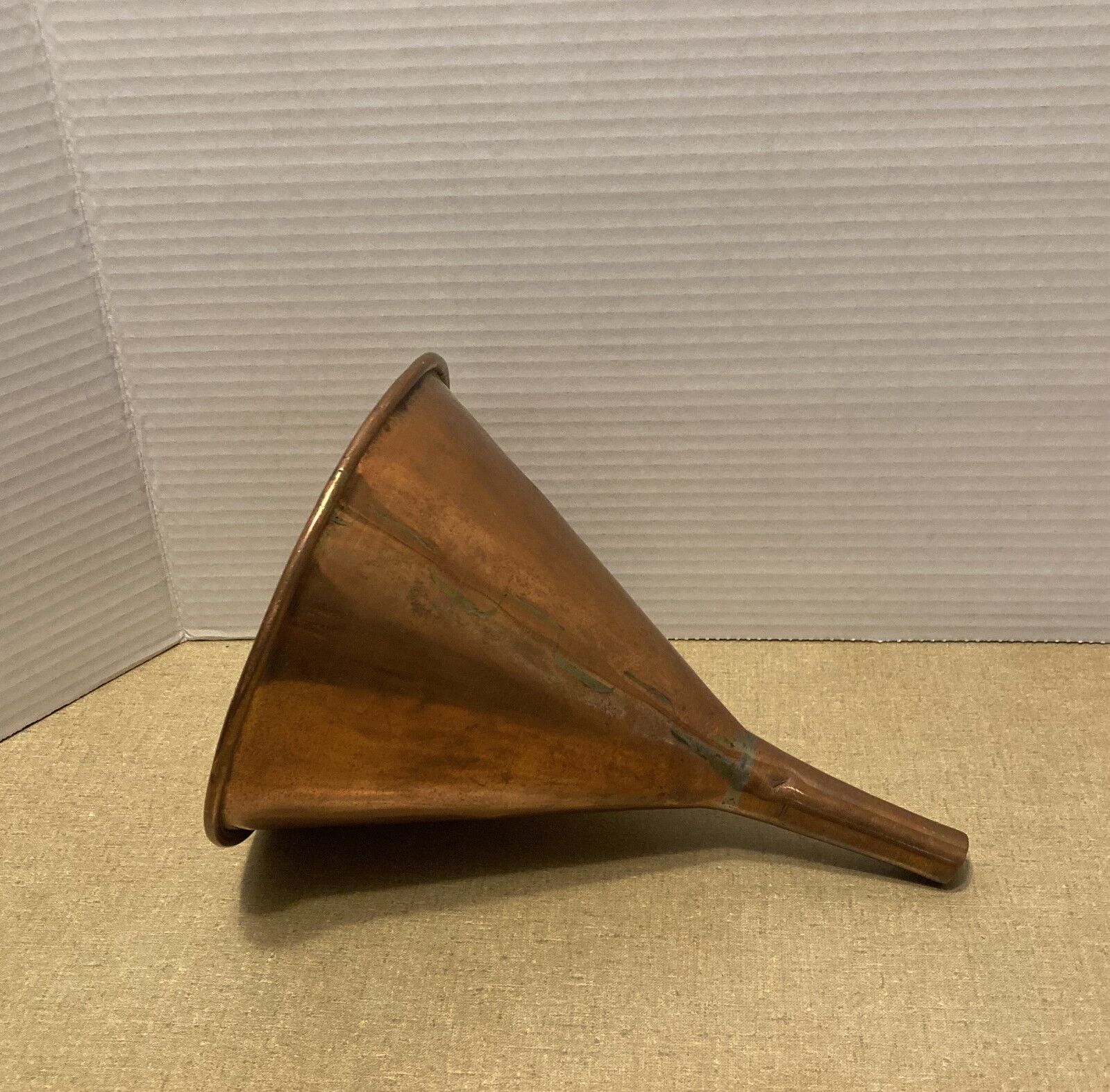 Antique DOVETAILED Heavy Copper Funnel 10\