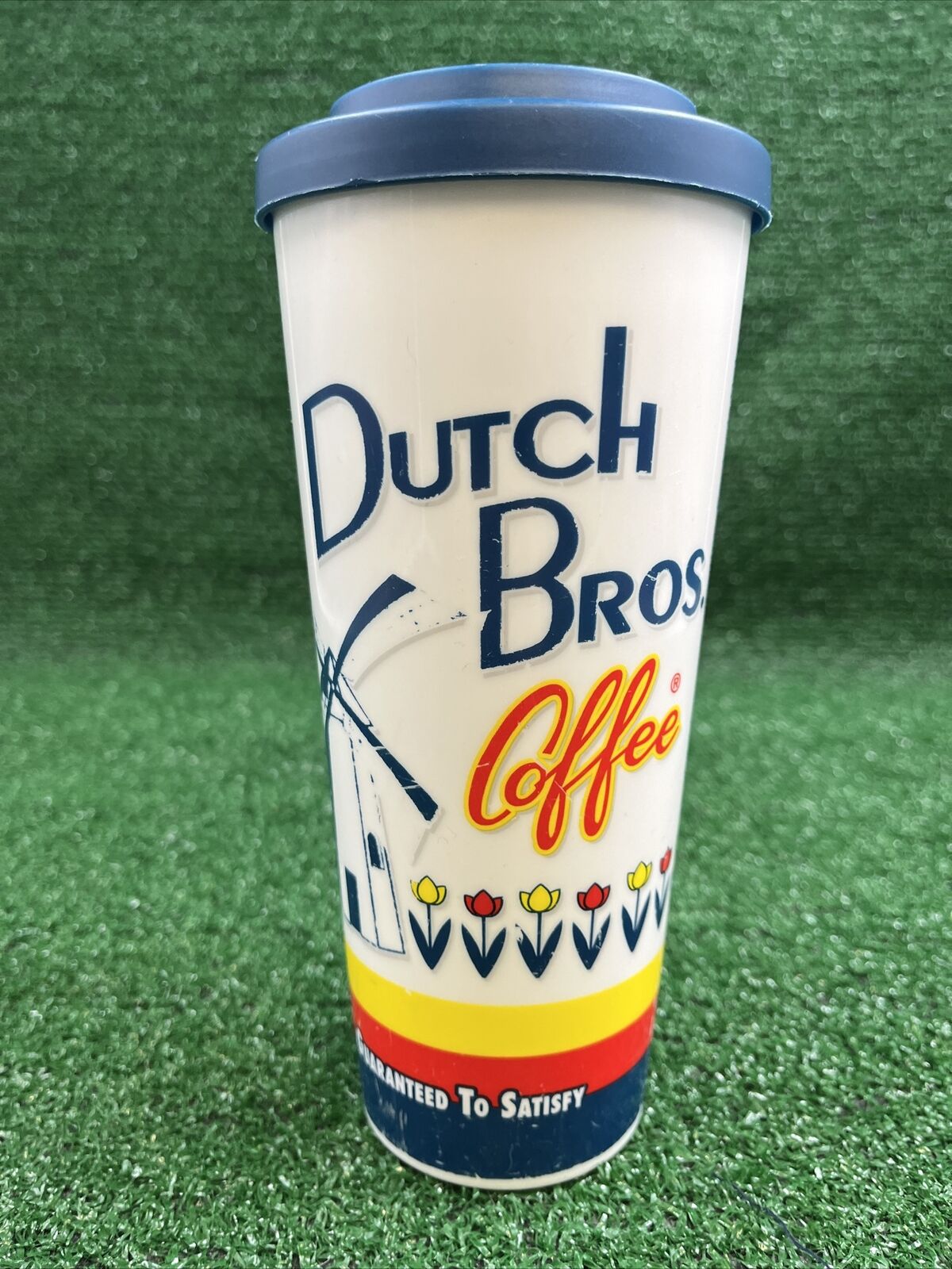 Dutch Bros Classic Logo Coffee Tumbler Travel Mug Windmill Flowers Easy Go Lid
