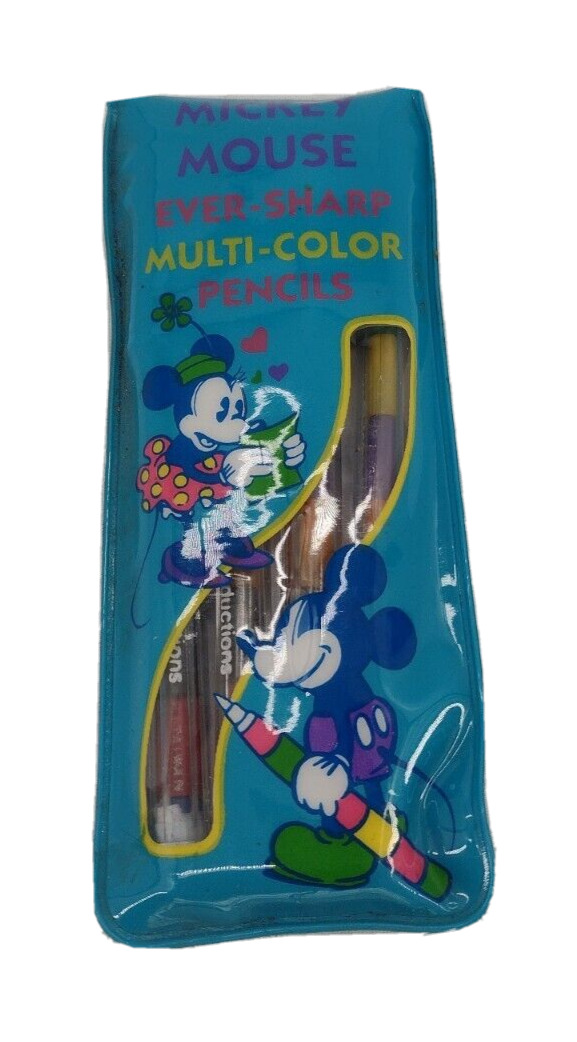 Vintage Mickey Mouse Pencils Eversharp Multi colored Set of 4 Disney Minnie 