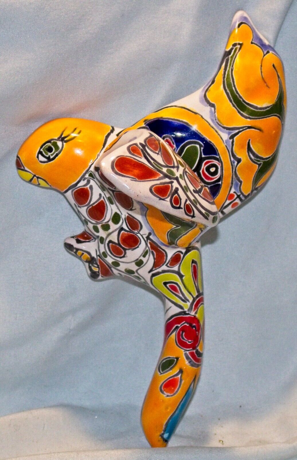 Talavera Pottery 3D Bird In Flight Wall Art Hand Painted Signed