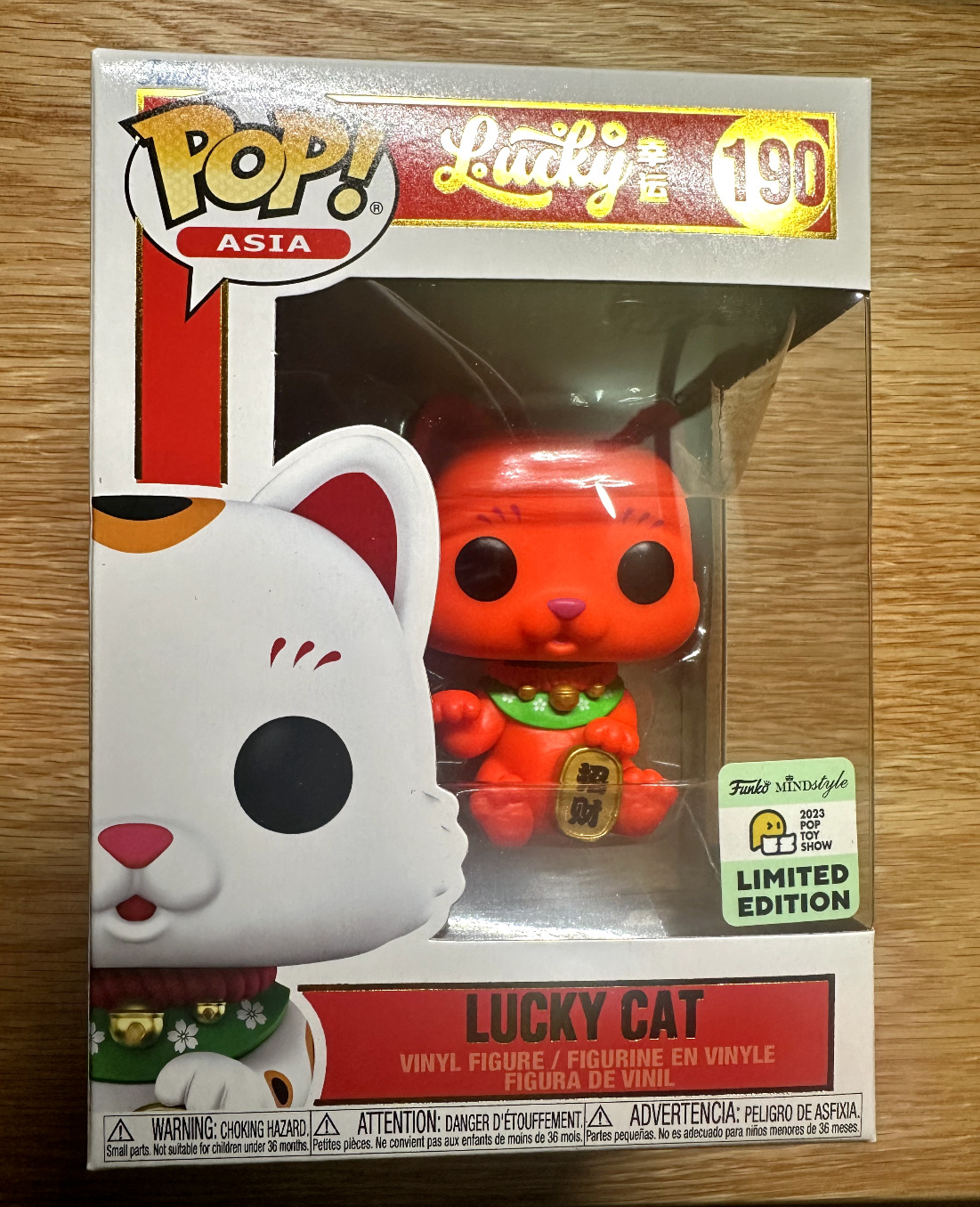 Funko Pop LUCKY RED CAT #190 Limited Edition 2023 POP TOY SHOW Vinyl Figure