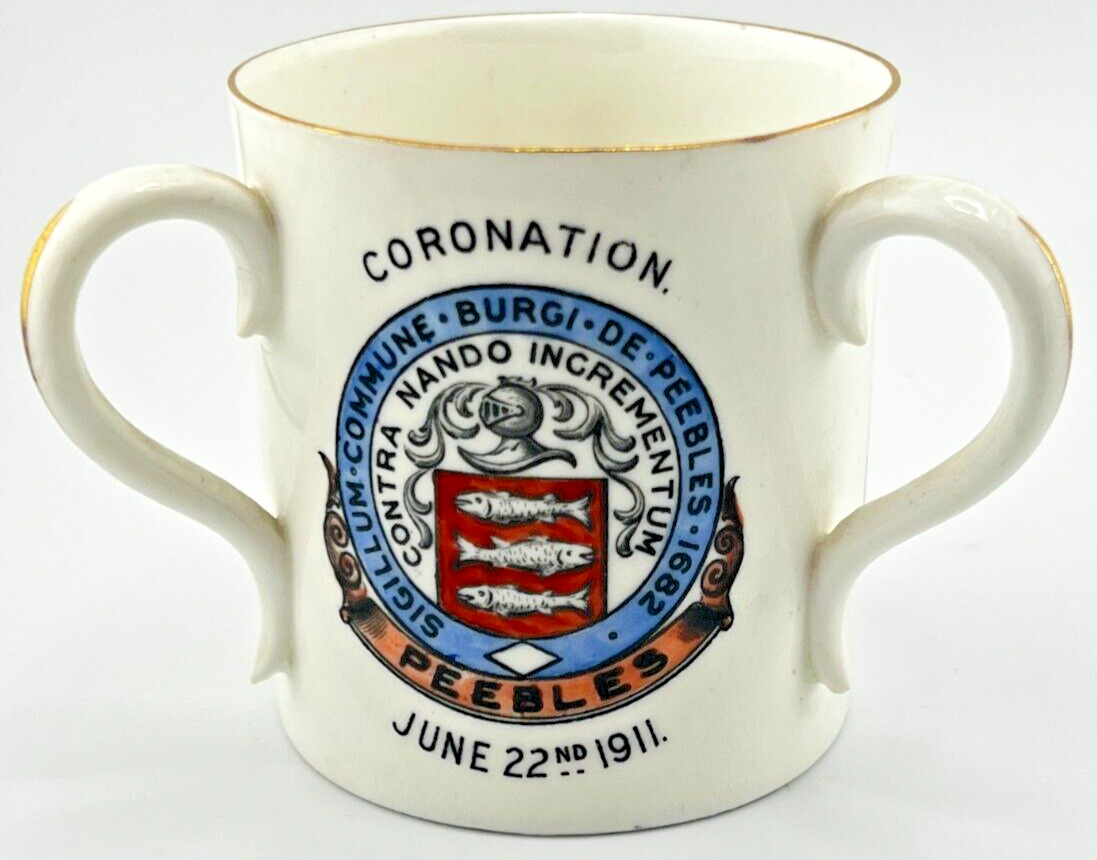 PARAGON KING GEORGE V QUEEN MARY CORONATION 1911 THREE-HANDLE LOVING CUP