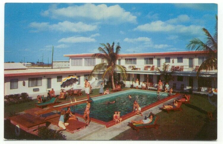 Hollywood FL Vermily Apartments w/ Pool Vintage Postcard - Florida