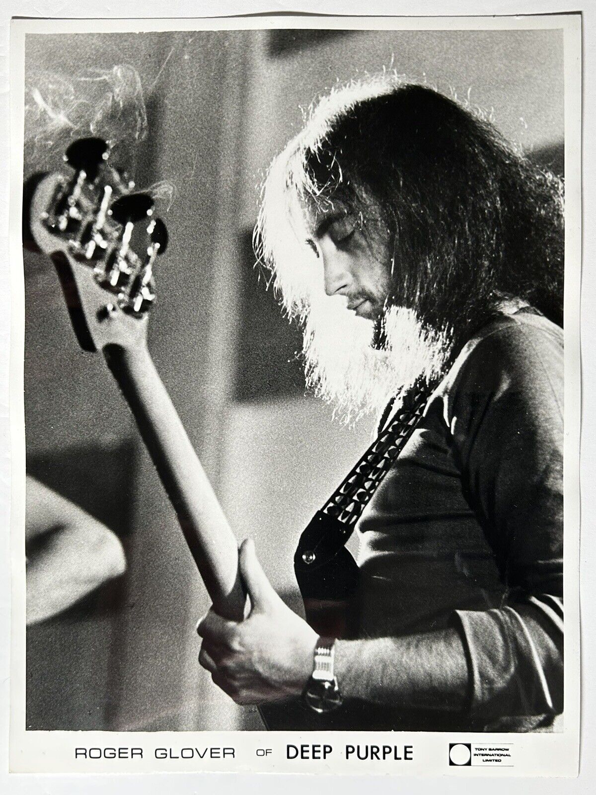 Deep Purple Roger Glover Photo Original Tony Barrow Int Ltd Promo circa 1970