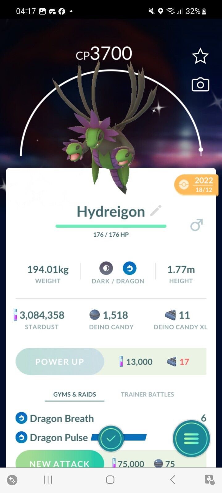 Pokemon Go Shiny Hydreigon ( High CP )