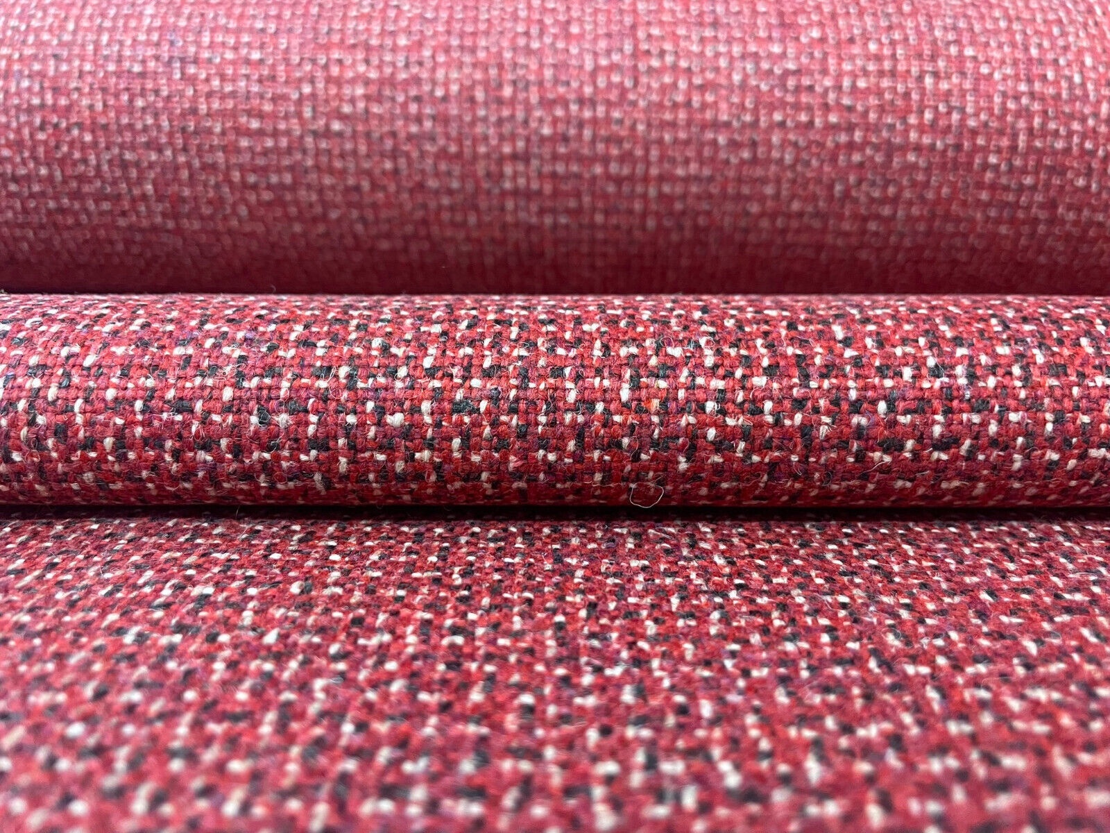7 yds Camira Main Line Twist Spool Red Woven Wool Upholstery Fabric