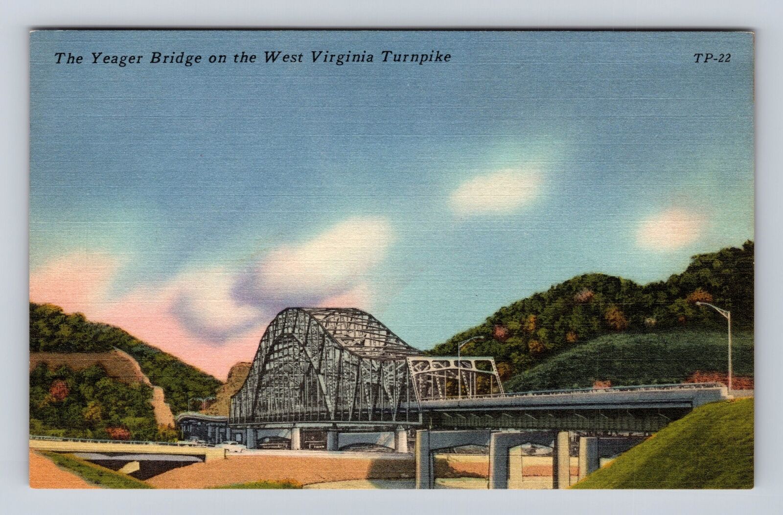 Hamlin WV-West Virginia, Yeager Bridge, Antique, Vintage Souvenir Postcard
