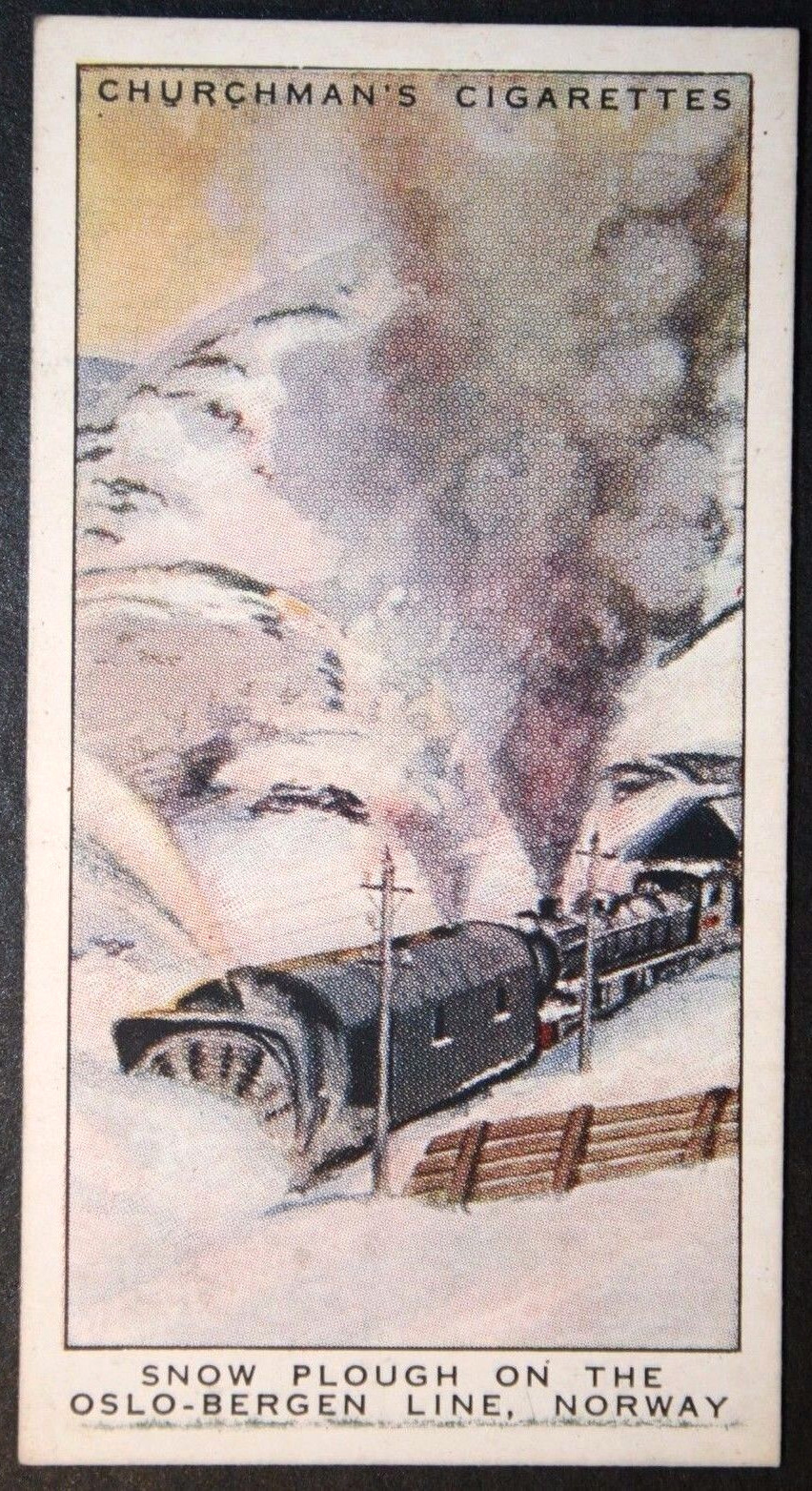 Norwegian Railways Snow Plough   Vintage 1937 Illustrated Card  AD02M